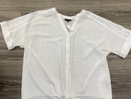 Blouse Short Sleeve By Alfani In White, Size: 2x on Sale