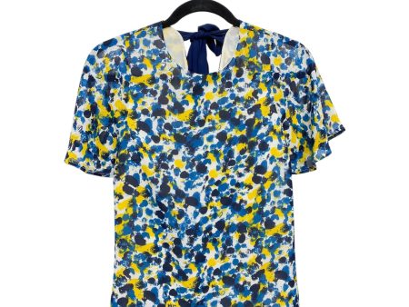 Top Short Sleeve By H&m In Blue & Yellow, Size: Small Online now