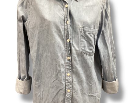 Top Long Sleeve By Gap In Blue Denim, Size: L Sale