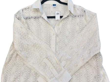 Blouse Long Sleeve By Old Navy In Ivory, Size: M Online now