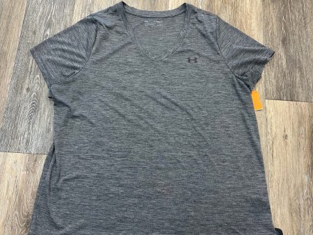 Athletic Top Short Sleeve By Under Armour In Grey, Size: 2x For Cheap