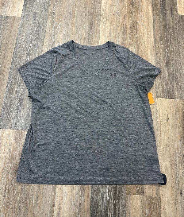 Athletic Top Short Sleeve By Under Armour In Grey, Size: 2x For Cheap