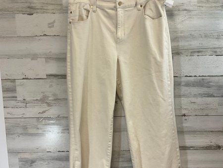 Jeans Wide Leg By Liverpool In Cream Denim, Size: 14 Hot on Sale