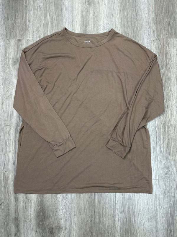 Athletic Top Long Sleeve Crewneck By Old Navy In Brown, Size: S Online Hot Sale