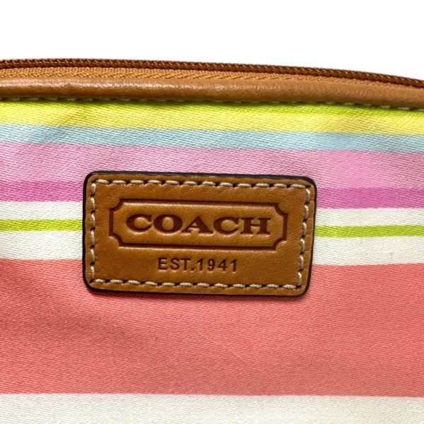 Beach Stripe Makeup Bag Designer By Coach, Size: Small For Sale