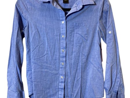 Blouse Long Sleeve By Ann Taylor In Blue, Size: Xsp Online Sale