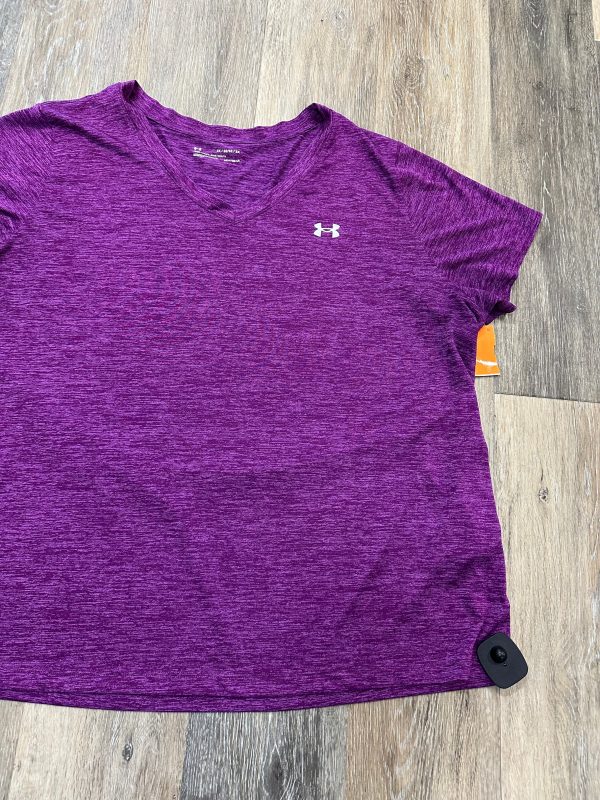 Athletic Top Short Sleeve By Under Armour In Purple, Size: 2x Discount