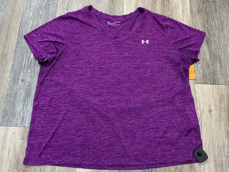 Athletic Top Short Sleeve By Under Armour In Purple, Size: 2x Discount