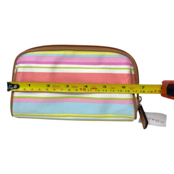 Beach Stripe Makeup Bag Designer By Coach, Size: Small For Sale