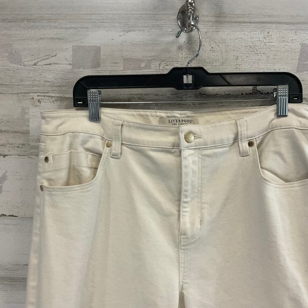 Jeans Wide Leg By Liverpool In Cream Denim, Size: 14 Hot on Sale