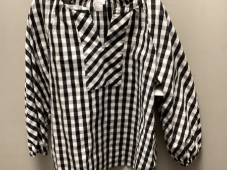 Blouse Long Sleeve By Chicos In Black & White, Size: Xl on Sale