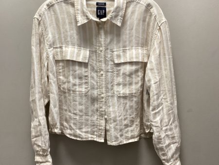 Blouse Long Sleeve By Gap In Cream, Size: S Online