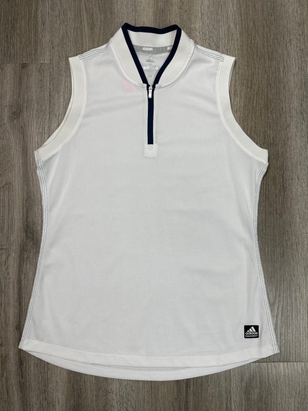 Athletic Tank Top By Adidas In White, Size: M Hot on Sale