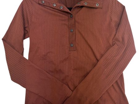 Athletic Top Long Sleeve Collar By Athleta In Brown, Size: M Online Hot Sale