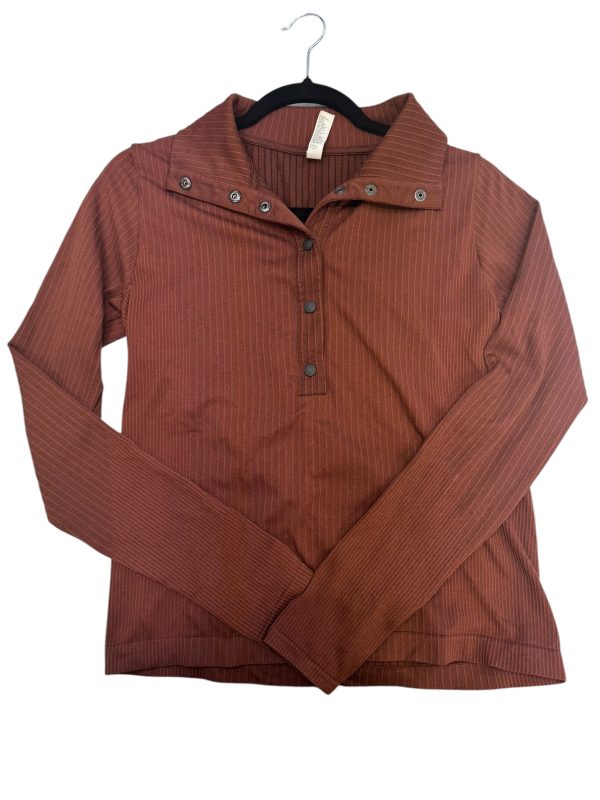 Athletic Top Long Sleeve Collar By Athleta In Brown, Size: M Online Hot Sale