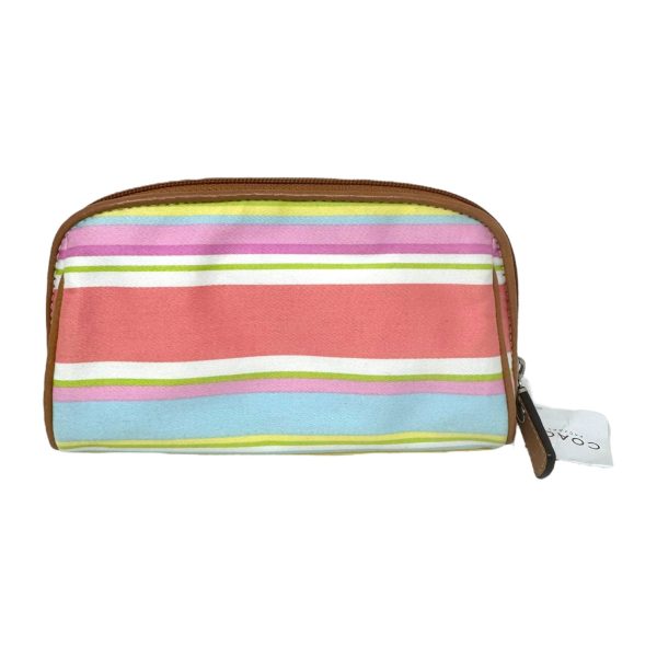 Beach Stripe Makeup Bag Designer By Coach, Size: Small For Sale