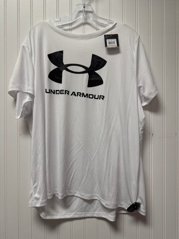 Athletic Top Short Sleeve By Under Armour In White, Size: 1x Sale