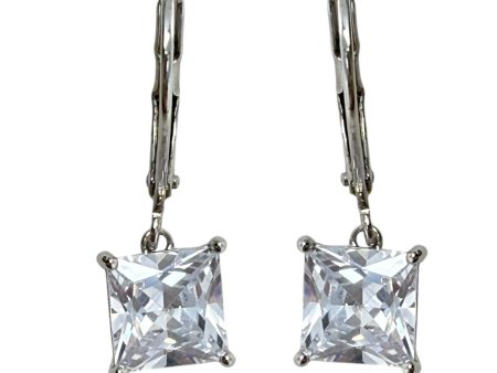 Princess Cut Leverback Dangle Earrings By Unbranded For Sale