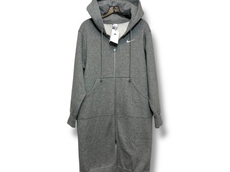 LONG Athletic Jacket HOODIE By Nike In Grey, Size: S Online now