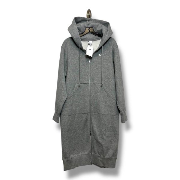 LONG Athletic Jacket HOODIE By Nike In Grey, Size: S Online now