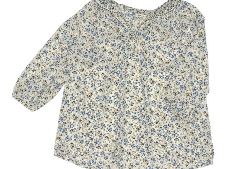 Blouse 3 4 Sleeve By Max Studio In Floral Print, Size:2X on Sale