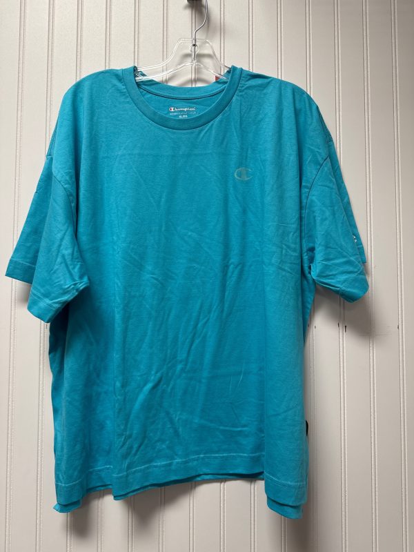 Athletic Top Short Sleeve By Champion In Blue, Size: Xl Online Sale