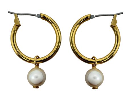 Faux Pearl Drop Hoop Earrings By Unbranded Hot on Sale