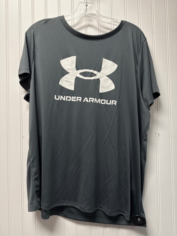 Athletic Top Short Sleeve By Under Armour In Grey, Size: 1x Supply