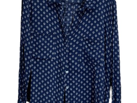 Blouse Long Sleeve By Clothes Mentor In Blue, Size: L Online Hot Sale