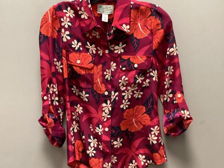 Blouse Long Sleeve By Lucky Brand In Purple & Red, Size: Xs For Sale