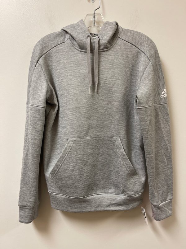 Athletic Sweatshirt Hoodie By Adidas In Grey, Size: S Sale