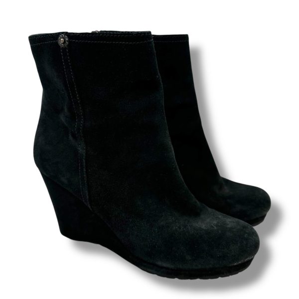 Wedge suede Boots Luxury Designer By Prada In Black, Size: 37 Online Hot Sale