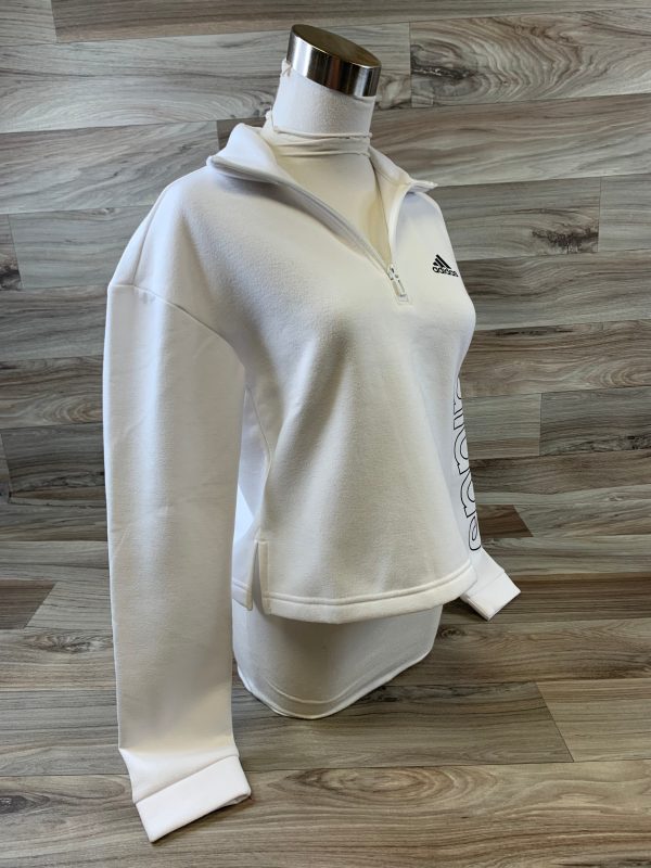 Athletic Top Long Sleeve Collar By Adidas In White, Size: Xs Online