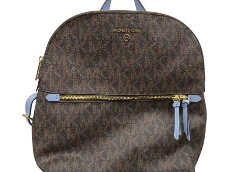 Backpack Designer By Michael Kors In Blue & Brown, Size:Medium Hot on Sale