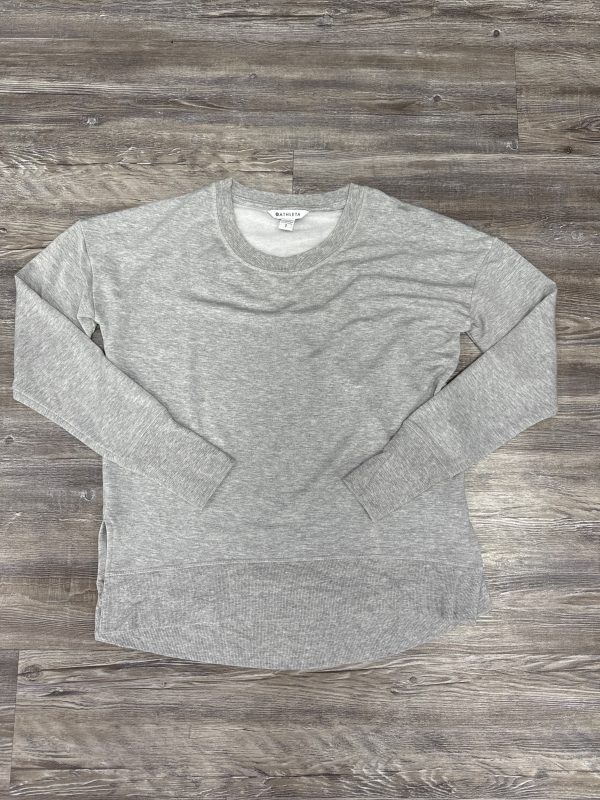 Athletic Top Long Sleeve Crewneck By Athleta In Grey, Size: S Fashion