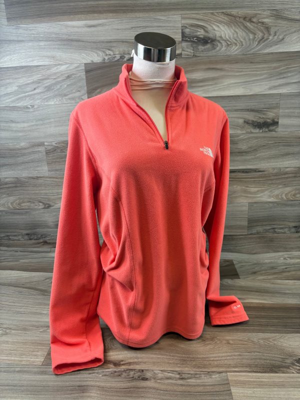 Athletic Top Long Sleeve Collar By The North Face In Orange, Size: L Hot on Sale