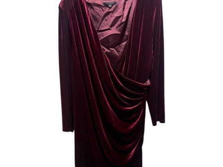 Velvet Dress Party Midi By Alex Marie In Red, Size: 24 For Discount