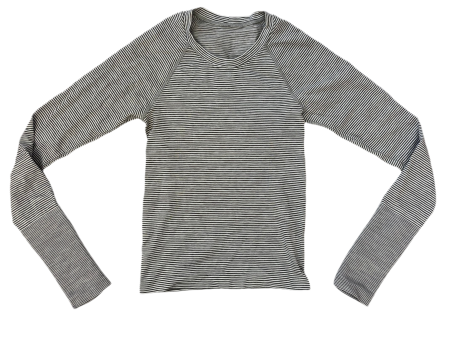 Athletic Top Long Sleeve Crewneck By Lululemon In Black & White, Size: S on Sale