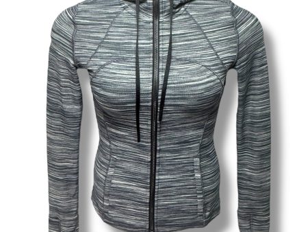 Athletic Sweatshirt Hoodie By Lululemon In Striped Pattern, Size: 6 Cheap