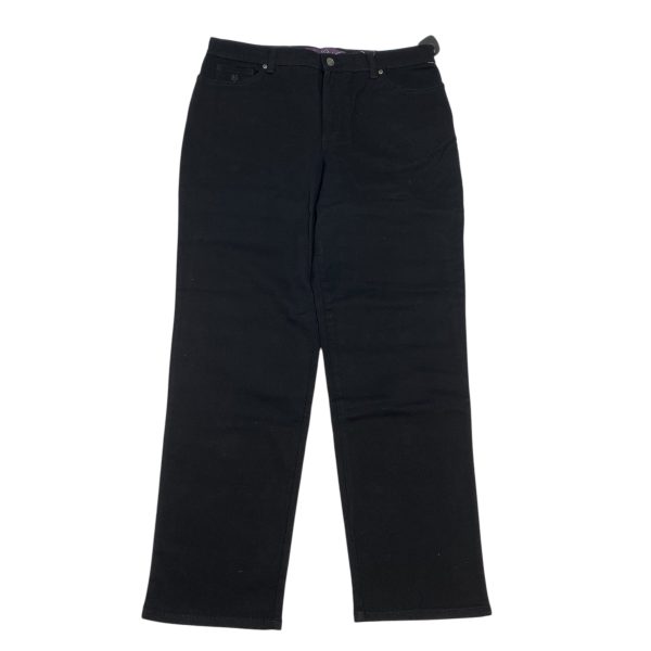 Jeans Straight By Gloria Vanderbilt In Black Denim, Size: 14 Online Sale