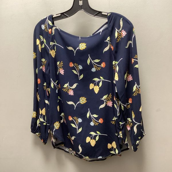 Blouse 3 4 Sleeve By Loft In Blue, Size: Xs Hot on Sale