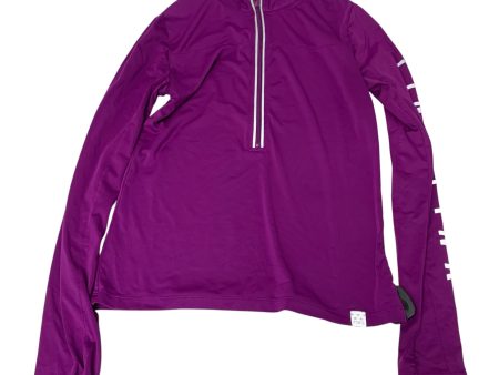 Athletic Top Long Sleeve Collar By Pink In Purple, Size: S Hot on Sale