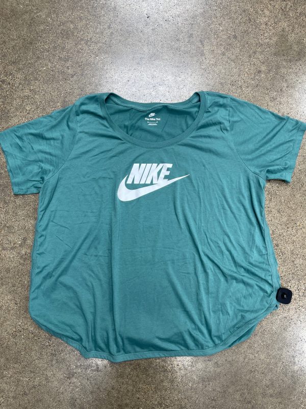 Athletic Top Ss By Nike Apparel In Green, Size:2X Sale