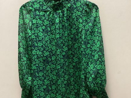 Blouse Long Sleeve By Skies Are Blue In Green, Size: Xs Sale