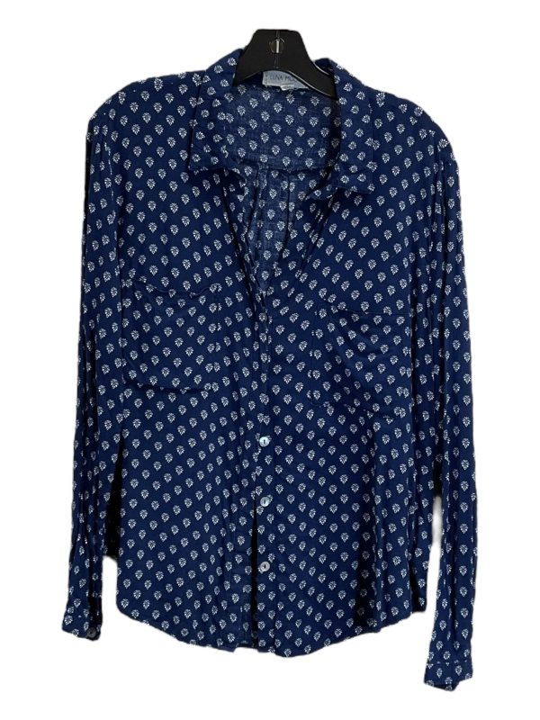 Blouse Long Sleeve By Clothes Mentor In Blue, Size: L Online Hot Sale