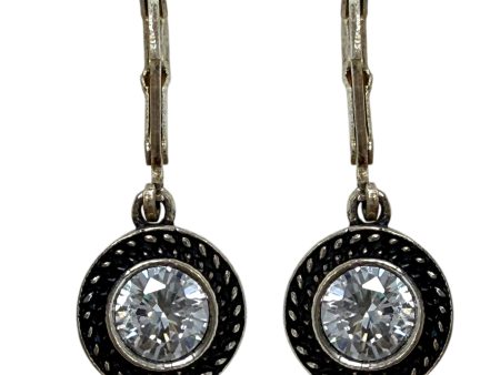 Silver Tone Crystal Earrings Dangle drop By Napier For Sale