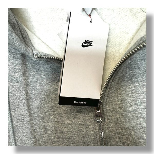 LONG Athletic Jacket HOODIE By Nike In Grey, Size: S Online now