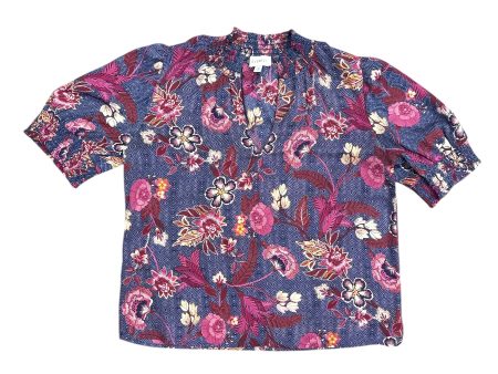 Blouse Short Sleeve By Evereve In Floral Print, Size: M Hot on Sale