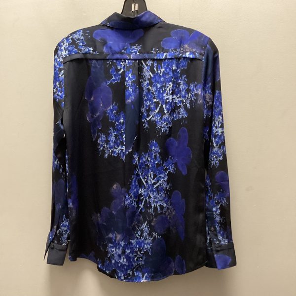 Blouse Long Sleeve By Banana Republic In Black & Blue, Size: Xs Cheap