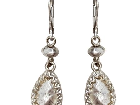 Silver Tone Teardrop Earrings By Unbranded Online